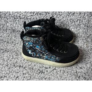 Billy Footwear Kid's Size 1XW Classic D/R Hightop II Sneakers In Black Graffiti